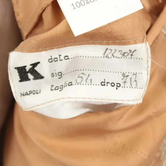 Kiton Sport Coat Size 54R 44R US in Tan & Cream Herringbone 100% Guanaco - Picture 8 of 8